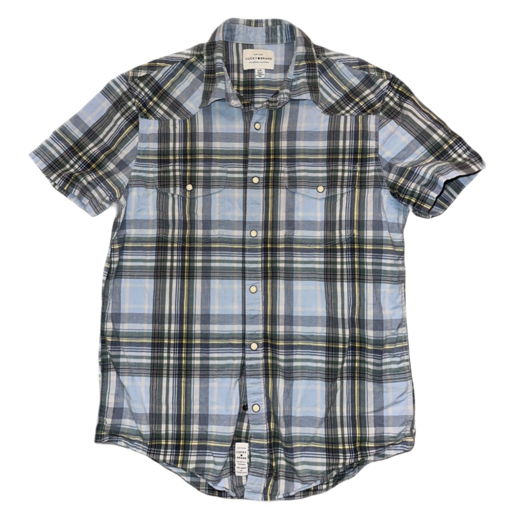 Lucky Brand Plaid Button Up Short Sleeve Shirt